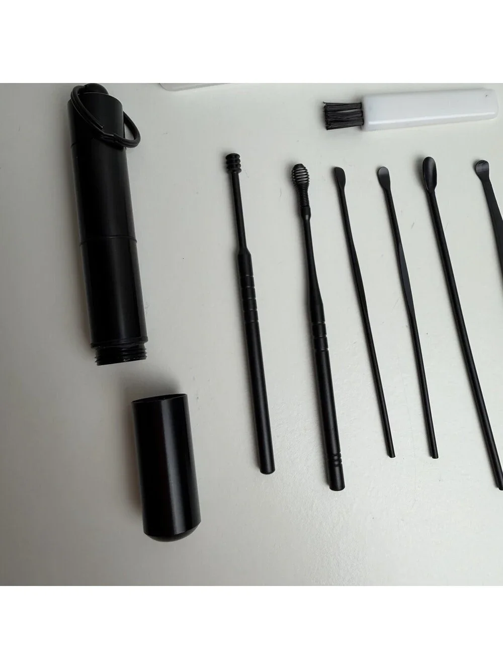 10-Piece Ear Wax Removal Cleaning Tool Kit Black with Storage Case & Brush